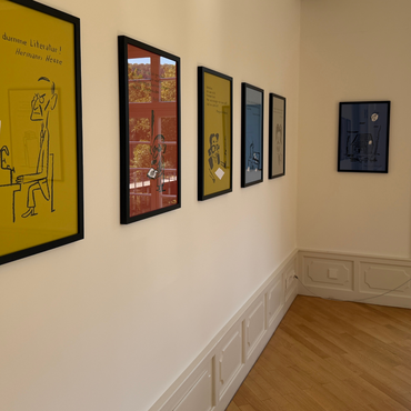 Impressionen aus der Ausstellung „Ach die dumme Literatur!“ von Nicolas Mahler im Literaturhaus Heilbronn (c) Foto: Literaturhaus Heilbronn (c) abgebildete Werke: Nicolas Mahler.