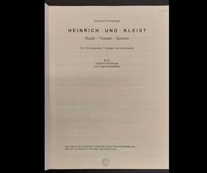 Titelei von Wimbergers Particell